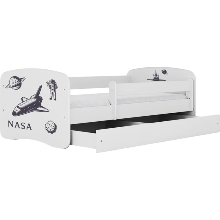 Raumhirsch Furniture Kinderbett 70x140, 80x160, 80x180 cm - Komplettset mit Matratze & Schublade (Bett für Jungs, Einzelbett für Kinder 2–12 Jahre mit Rausfallschutz), verschiedene Farben & Designs – Bild 3