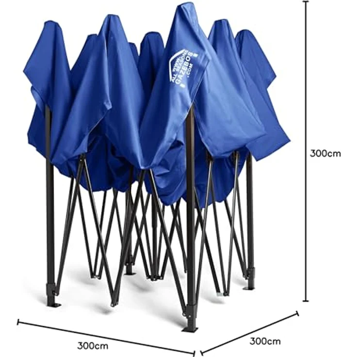 All Seasons Gazebos 3x3 m vollständig wasserdichtes Faltpavillon - Königsblau – Bild 10