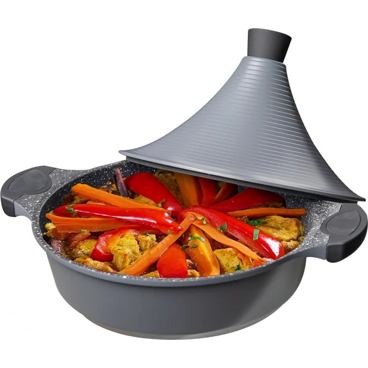 Tajines Tagine Topf Schmortopf Gartopf Dampfgarer Ø28 Cheffinger CF-TAJ28 Silber