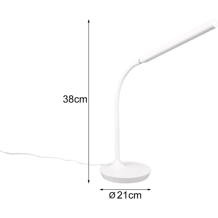 LED Schreibtischleuchte TORO Weiß, dimmbar & Lichtfarbe einstellbar, Höhe 38cm – Bild 3