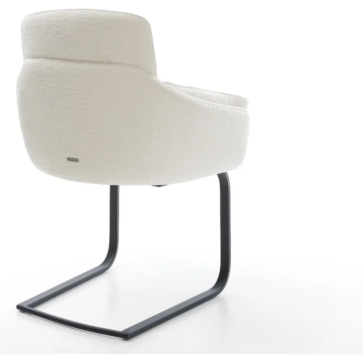 Freischwinger Luan-Flex mit Armlehnen Bouclé Soft Beige Freischwinger flach Schwarz – Bild 5