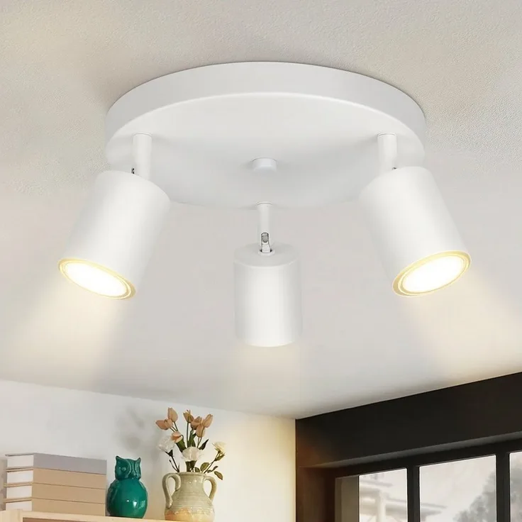 Nettlife LED Deckenstrahler 2/3/4 Flammig GU10 Weiß Deckenspot Wohnzimmer Metall, Schwenkbar 330°, LED wechselbar, Flur Treppenhaus Schlafzimmer Wohnzimmer Restaurant