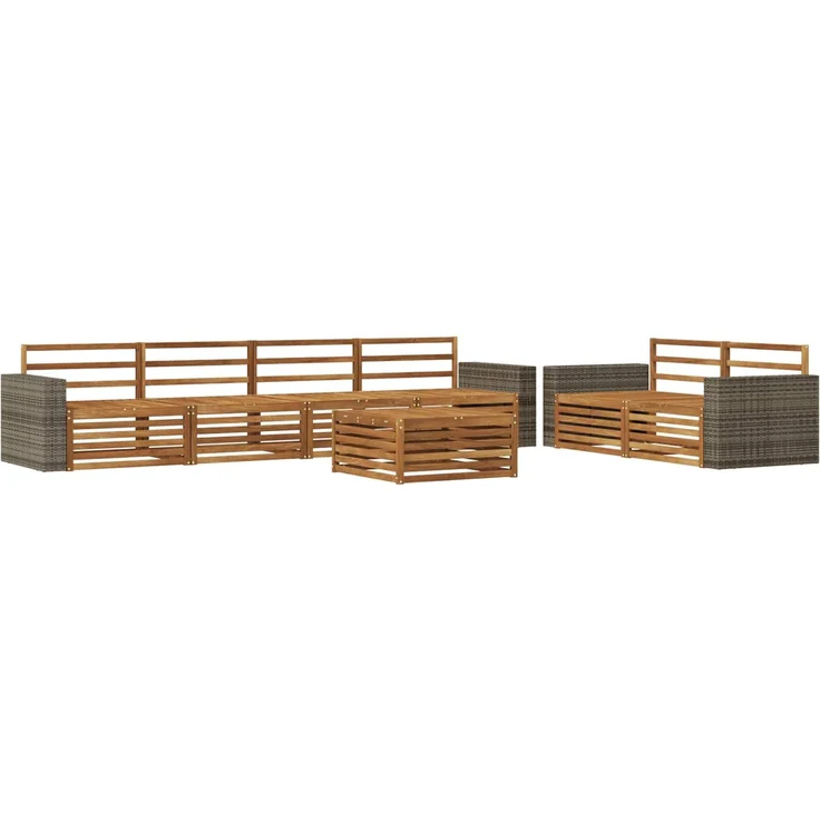 vidaXL Outdoor-Sofagarnitur 7 stk. 6-Sitzer Natur Massivholz Akazie 3383067 – Bild 2