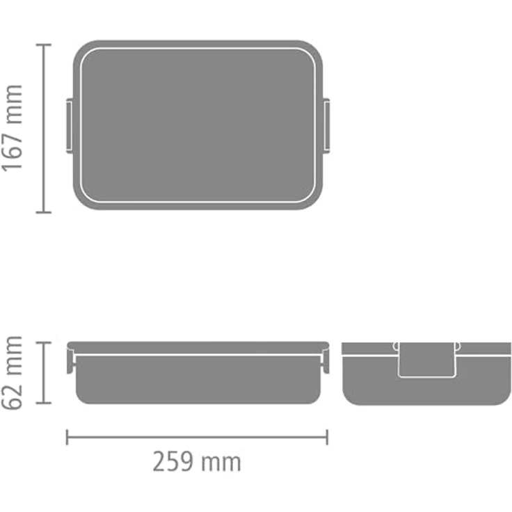 Brabantia - Make & Take Brotdose - Groß - Platz für Sandwiches - Deckel mit Klickverschluss - Gefriergeeignet - Spülmaschinen- & Mikrowellenfest - Jade Green - 25,5 x 16,7 x 6 cm – Bild 7