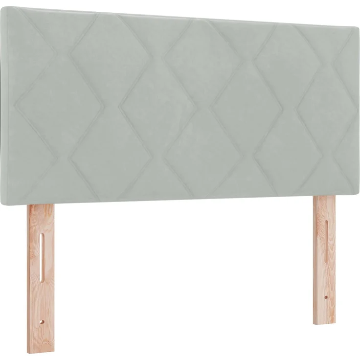 vidaXL Boxspringbett mit Matratze Hellgrau 100 x 200 cm Samt 3450662 – Bild 4