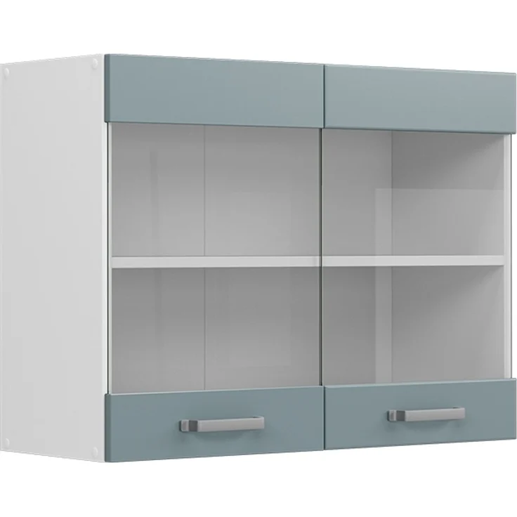 Küchenfront R-Line Blau-Grau 79.2 x 59 cm Möbelfront für den Hängeglasschrank Vicco – Bild 5