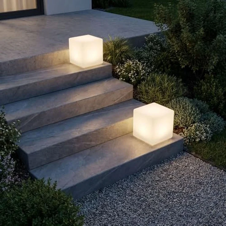 LED Solarleuchte, Würfel, LxH 20x20 cm – Bild 6