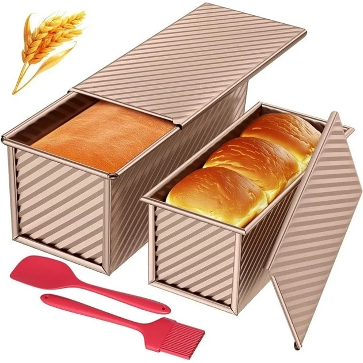 FELIXLEO Brotbackform Antihaft-Brot Toastform mit Deckel für Toast Kuchen, (2-tlg) – Bild 4