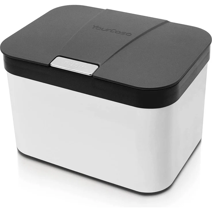 YourCasa Biomülleimer YourCasa® Biomülleimer Küche aus Edelstahl Komposteimer Küche - 4,3L, Deckel öffnet per Knopfdruck, Edelstahlgehäuße – Bild 1