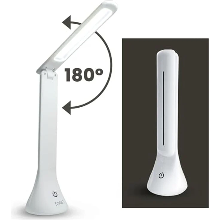 EAXUS LED Schreibtischlampe Moderne Touch Tischleuchte mit 3 Helligkeitsstufen, LED fest integriert, Tageslichtweiß, Stromversorgung über USB oder Batterien – Bild 5