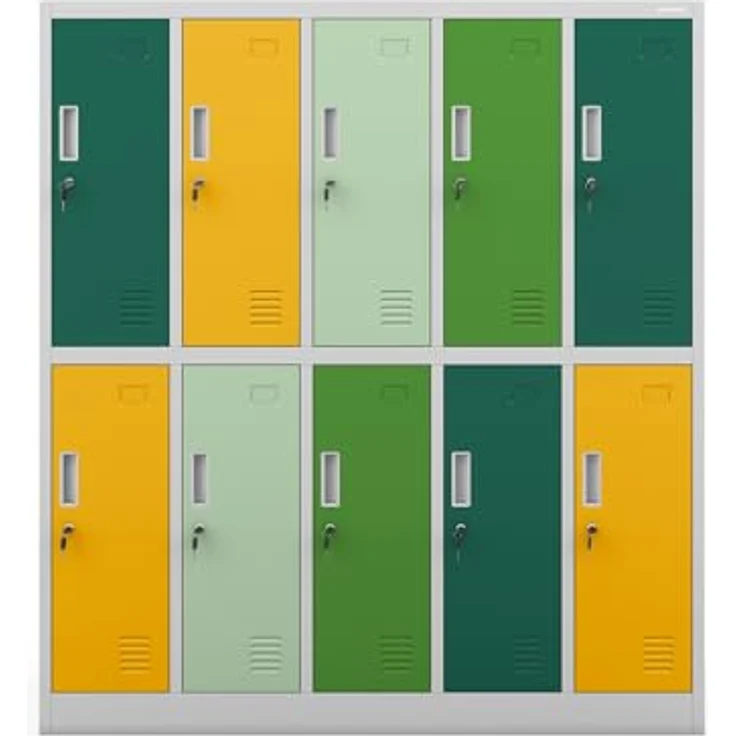 Jan Nowak Schließfachschrank Metall 10 Fächer Schulschrank 150x136x45 cm | Wertfachschrank, Garderobenschrank, Stahlspind abschließbar, pulverbeschichtet, für Schule, Kindergarten, Umkleide – Bild 8