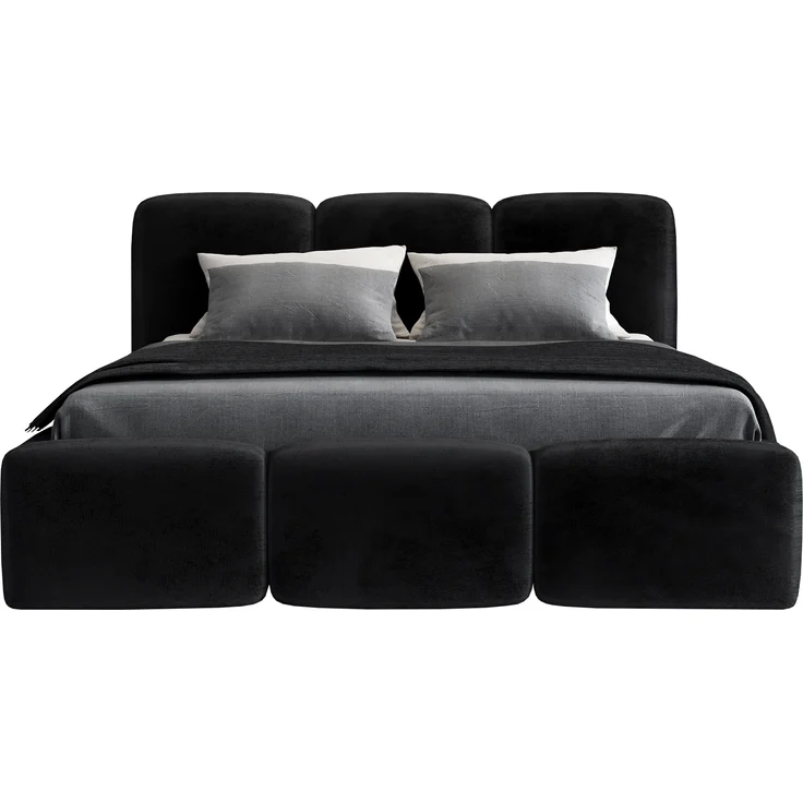Polsterbett STAR 90x200 mit Matratze, Bettkasten und Lattenrost. Farbe: Schwarz 20 – Bild 3