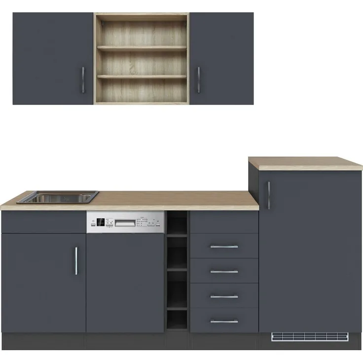 KOCHSTATION Küche KS-Mali, Breite 210 cm, mit E-Geräten