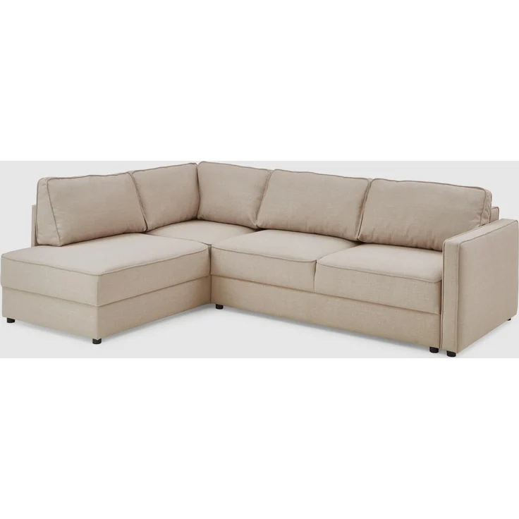 ATLANTIC home collection Eckgarnitur Chill, inkl. Schlaffunktion (ca. 135x230 cm), inkl. Bettkasten, frei im Raum stellbar, Wellenunterfederung, Ecke Links