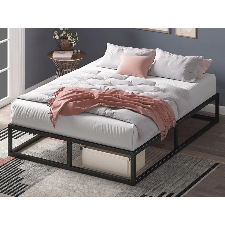 ZINUS Bettgestell Joseph Moderner Bettrahmen mit Holzlattenrost (Packung, 1-tlg, Doppel/Einzelbett, Schwarz, 90x200 cm), Kinderleichter Aufbau, Robust, EcoFriendly Packaging