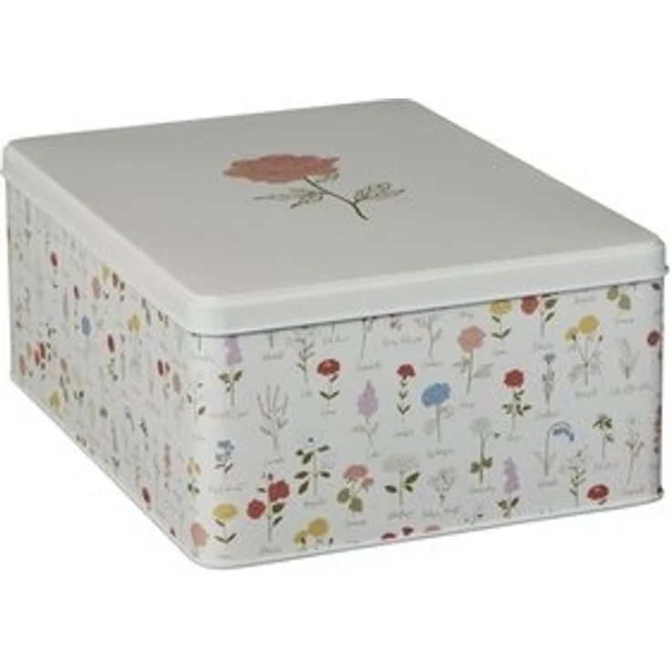 Ib Laursen - Vorratsdose Dose mit Deckel Blumenmuster 20x11x27cm Metall 32992-00 – Bild 5