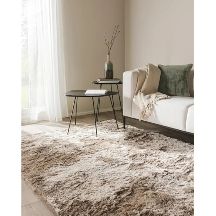 benuta Teppich Whisper, rechteckig, Höhe: 31 mm, Hochflorteppich Wohnzimmer, Schlafzimmer, Esszimmer, Flur, Weich – Bild 2
