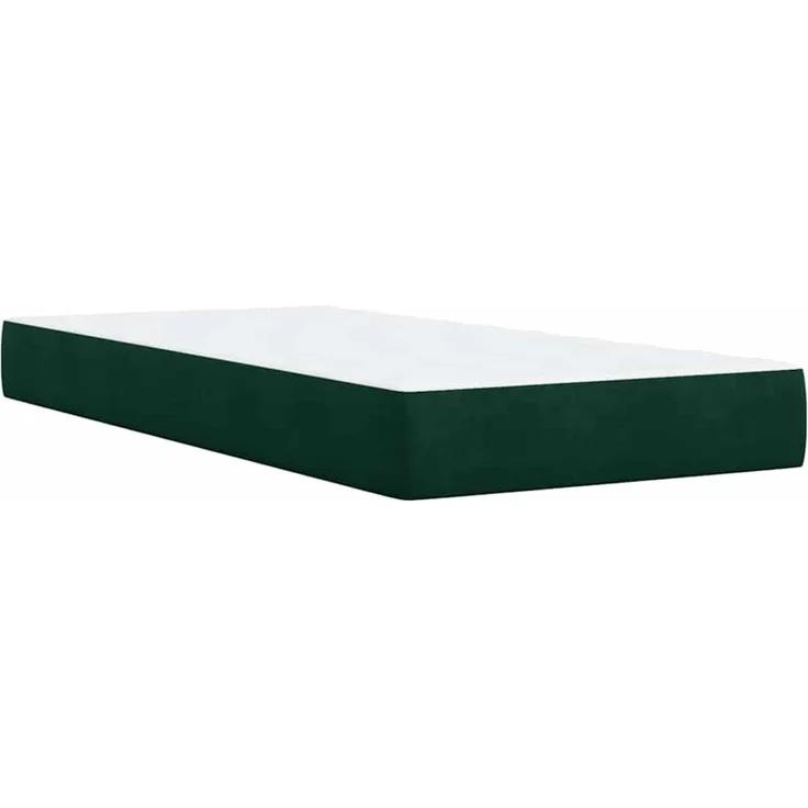 vidaXL Boxspringbett mit Matratze Dunkelgrün 90x200 cm Samt 3288507 – Bild 12