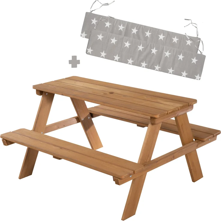 roba Kindersitzgruppe 'Outdoor+' - wetterfeste Sitzgarnitur 'Picknick for 4' - Massivholz - Teak-Optik – Bild 8