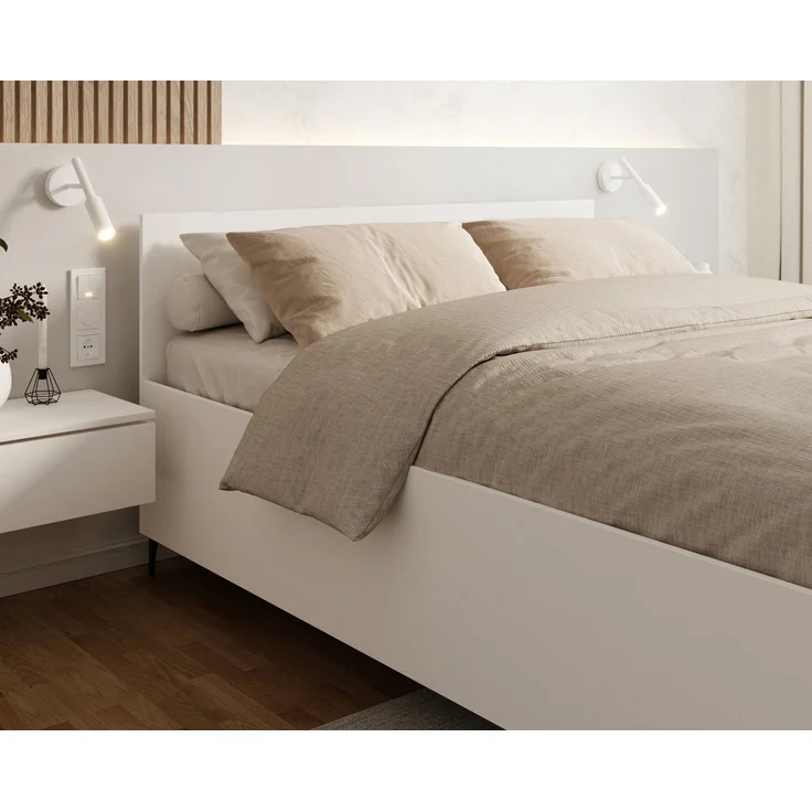 thematys Holzbett mit Bettkasten, 180x200cm, Farbe: Weiß, mit 23cm Taschenfederkernmatratze H2, mit hydraulischer Klappfunktion, mit Stauraum – Bild 4