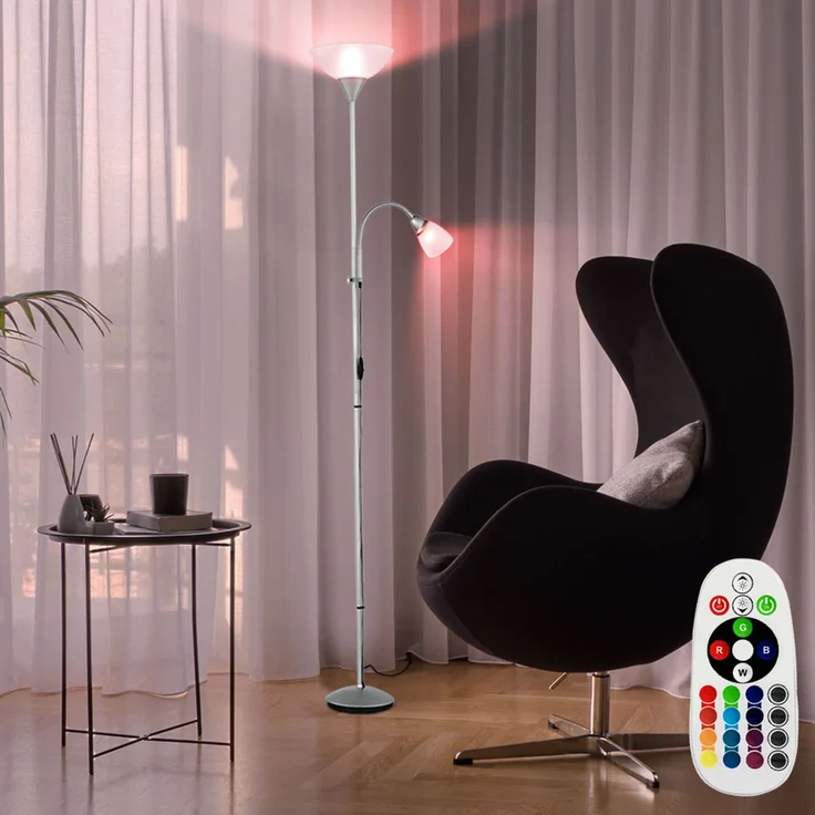 RGB LED Stehlampe, Leseleuchte verstellbar H 180 cm – Bild 3