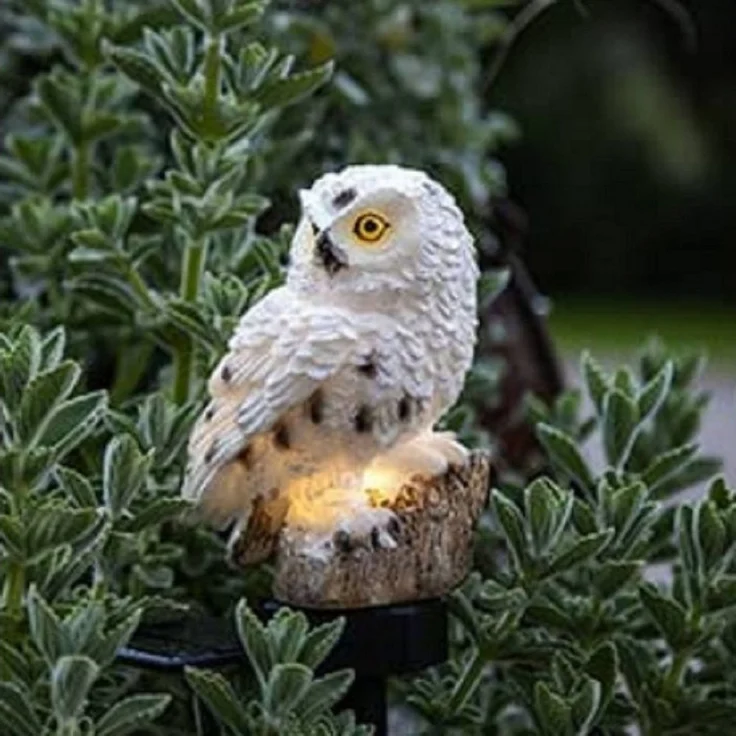 LED-Solarstab "Owl", Eule, beige – Bild 3