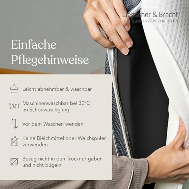 Liebscher & Bracht Schlafkissen – Ergonomisch für Rückenlage, reduziert nächtliches Drehen, entlastet Nacken & Schultern – Bild 4