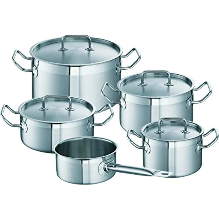 Schulte-Ufer Profi-Line i Meister-Topfset, 5-tlg, Kochtopf, Bratentopf, Töpfe, Edelstahl, Set 481 – Bild 2