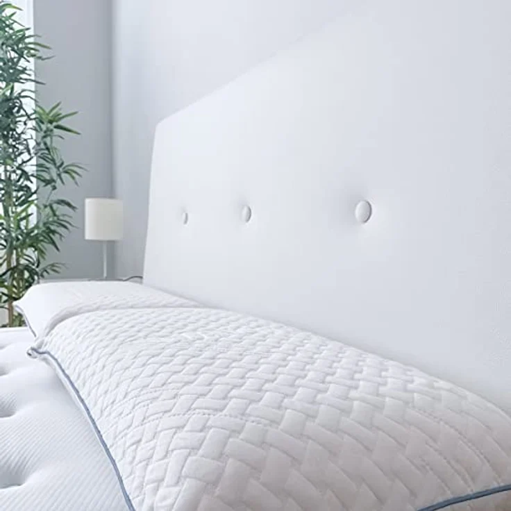 Somnia Descanso Kopfteil aus hochwertigem Kunstleder, gepolstert, Miami, Kunstleder, Weiß, 145 x 60 cm (Bett 135/140) – Bild 2