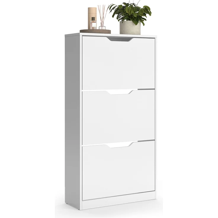 Schuhkipper Luca Weiß 59 x 111.5 cm mit 3 Kippfächern Vicco – Bild 6