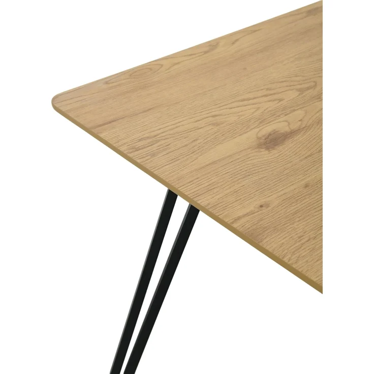 Esstisch >Fiete< in Eiche Dekor, schwarz, MDF, Metall - 80x75x80cm (BxHxT) – Bild 4