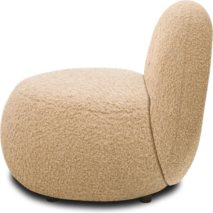DOMO. collection Sessel 700 016, Polstersessel, rund, gepolsterte Rückenlehne, Füße mit Filzgleitern, Armsessel, Polsterganitur, 73 x 75 x 76 cm (BxTxH), braun – Bild 4