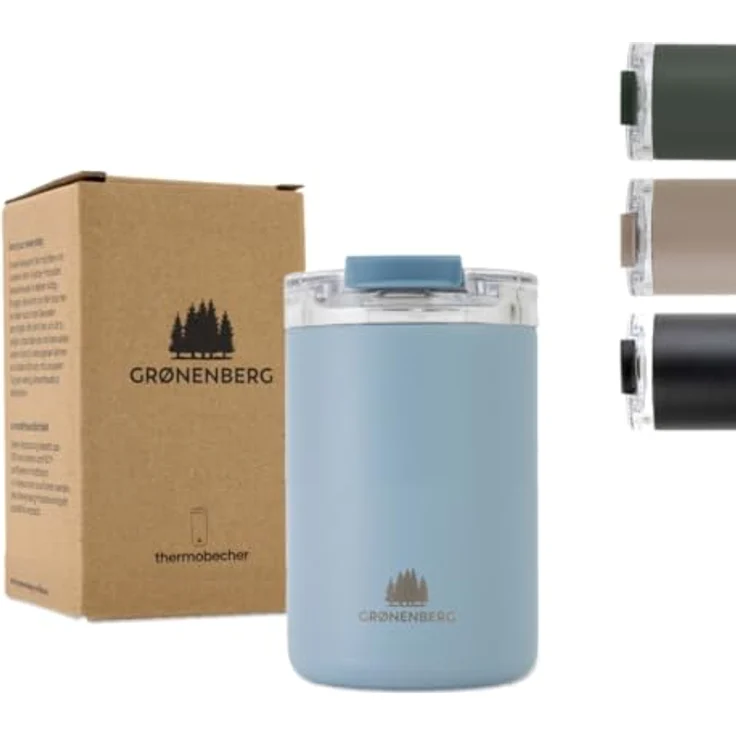 Groenenberg Thermobecher 350ml | Kaffeebecher to go 100% Auslaufsicher | Hält mind. 4 h warm | Coffee to go Becher aus recyceltem Edelstahl – Bild 1