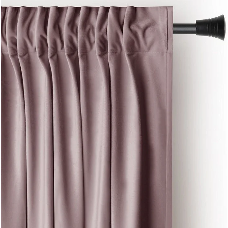 Restilo Gardine Gardine Multifunktionsband Kräuselband Vorhang Verdunkelnd Samt Textil (1 St), Kräuselband, verdunkelnd, Samt Textilien, mit Raffhalter – Bild 4