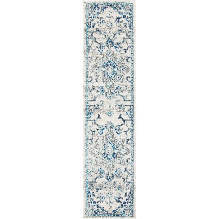 SAFAVIEH Distressed Teppich für Wohnzimmer, Esszimmer, Schlafzimmer - Madison Collection, Kurzer Flor, Elfenbein und Grau, 70x115 cm