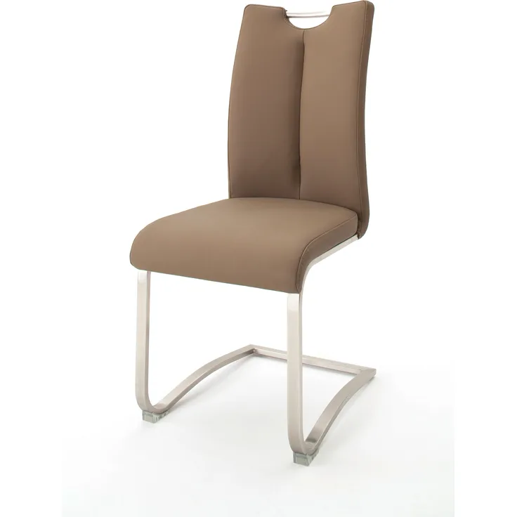 2er-Set Schwingstuhl 'Artos' Cappuccino Leder