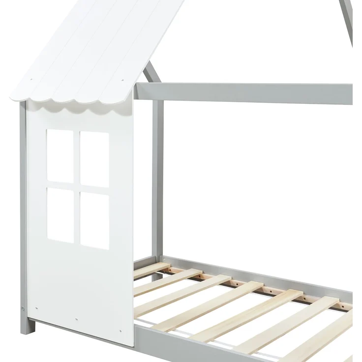 Halboffenes Kinderbett Tostedt 90x200cm Grau/Weiß [en. casa] – Bild 6