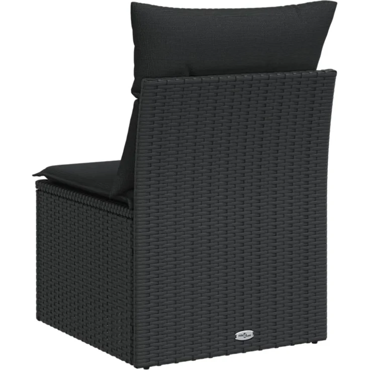 vidaXL Gartensofa ohne Armlehnen mit Kissen Schwarz Poly Rattan 365961 – Bild 2