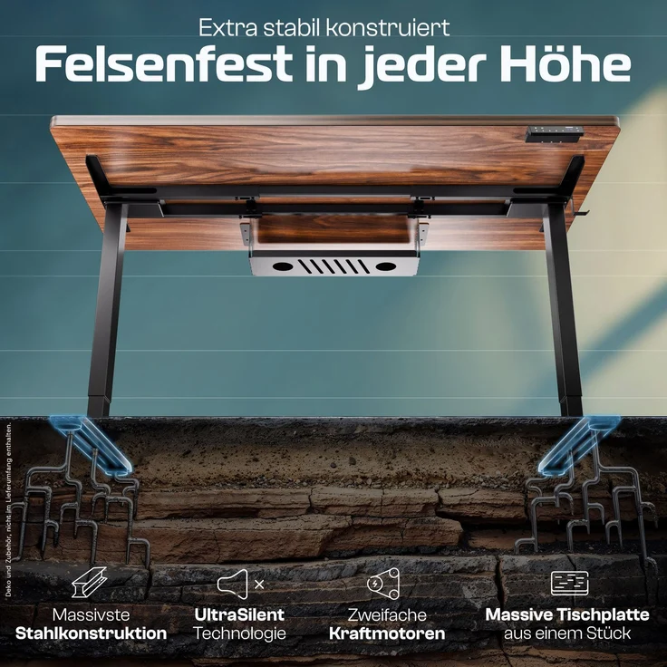 ProDesk Schwarz/Holz (140x70 cm) – Bild 3