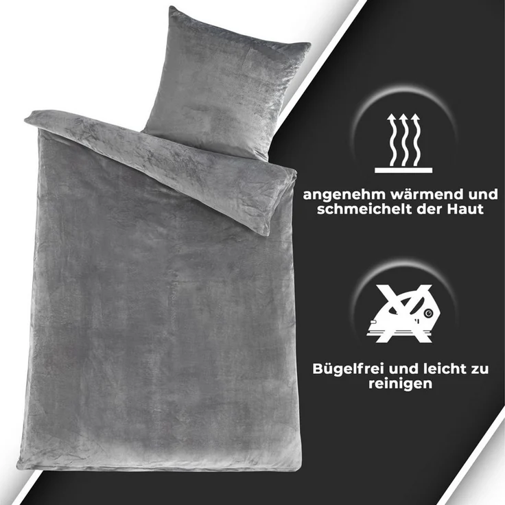 Malika Bettwäsche 135x200 + 80x80 cm Cashmere Touch Bettwäsche, atmungsaktiv, Mikrofaser, 2 teilig, Für Allergiker geeignet, pflegeleicht, angenehm weicher Stoff – Bild 2