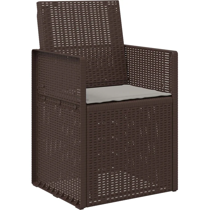 vidaXL Garten Esszimmerstühle 2 stk. Braun und Hellgrau PP 899992 – Bild 4