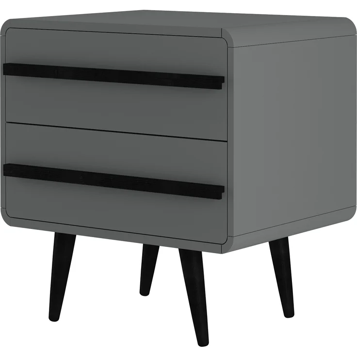 Nachtkommode >Oskar< in Grau - 51x54x39cm (BxHxT) – Bild 1