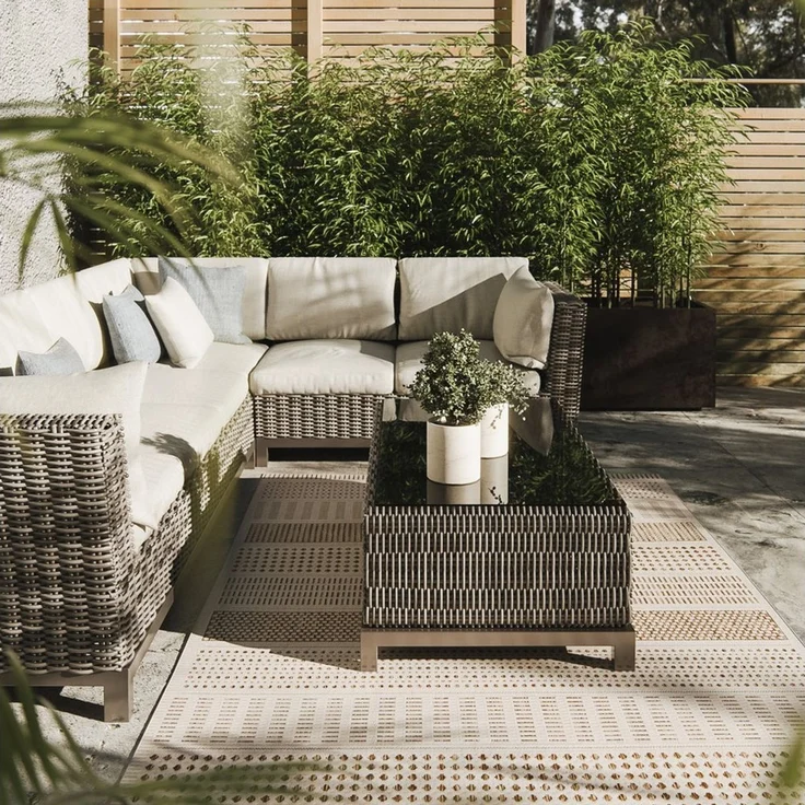 Interiyou Outdoorteppich Kano, Rechteckig, Höhe: 5 mm, Teppich für draußen, Garten, Terrasse, Küchenteppich, Wetterfest – Bild 2