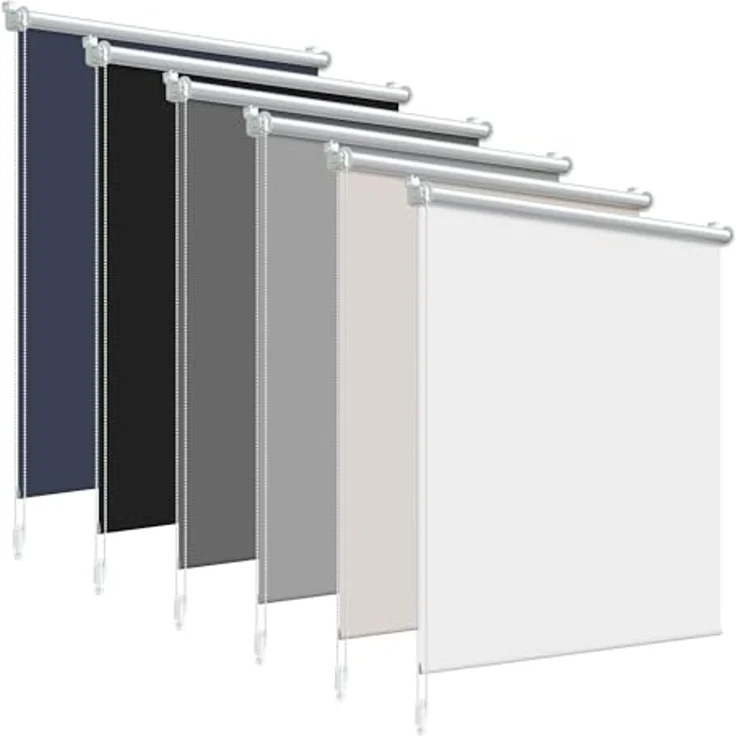 Homland Verdunklungsrollo Klemmfix ohne Bohren Thermorollo Seitenzugrollo Weiß 105x170 cm (BxH) Lichtblick Sichtschutz & Sonnenschutz, Wandmontage & Deckenmontag für Fenster und Tür – Bild 1