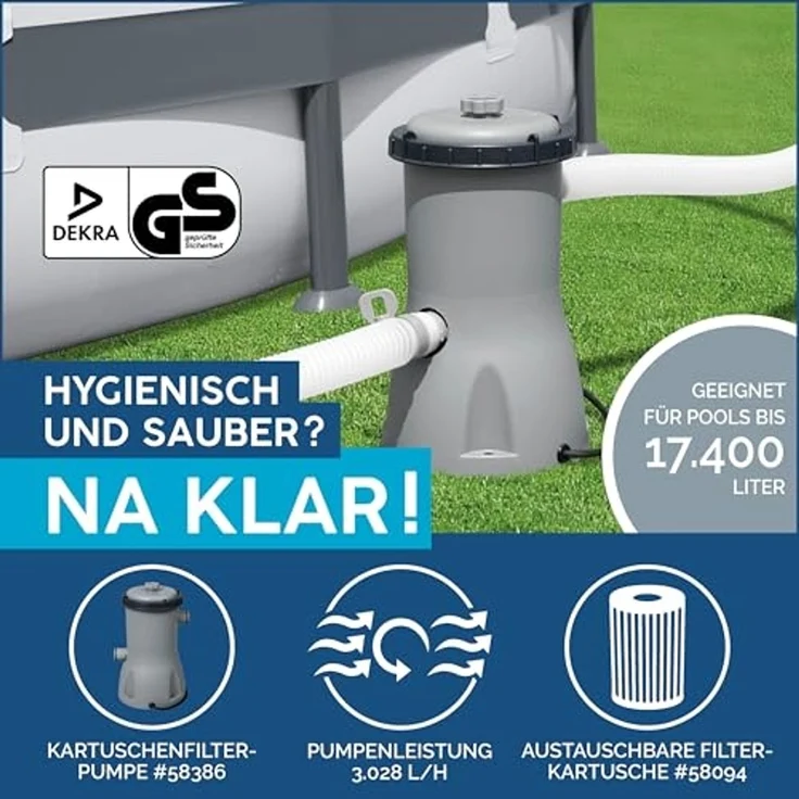 Bestway Fast Set Aufblasbarer Swimmingpool Rund 457x122 cm 93110 – Bild 4