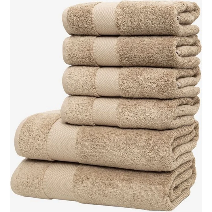 Wolkenfeld Handtuch Set Premium Low-Twist Baumwolle 550 g/m² – 6-teiliges Bade-Set, Frottier (6-St), 2 Duschtücher 70×140 cm & 4 Handtücher 50×100 cm – Bild 4