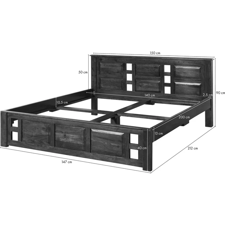 Bett Akazie 140x200x90 honig lackiert OXFORD #0251 – Bild 7