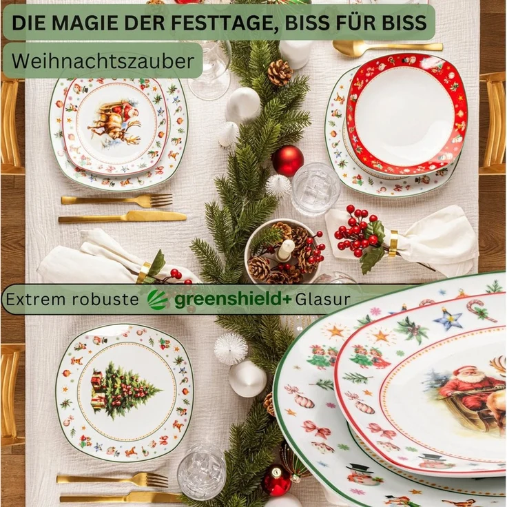 SÄNGER Geschirr-Set Bilgola (24-tlg), 6 Personen, Porzellan, Christmas, Tafelservice, Erweiterbar, PREMIUM COLLECTION – Bild 3