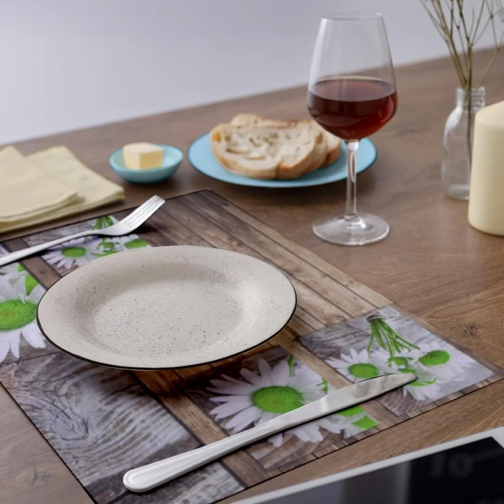 matches21 HOME & HOBBY Platzset Tischset Margeriten Blumen 4er Tischunterlage Tischdeko, (4-St), modernes Esstisch Platzdeckchen als abwaschbarer Tischuntersetzer – Bild 5