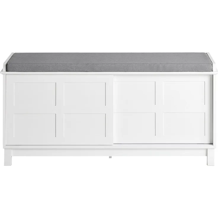 SoBuy FSR86-W Schuhbank, MDF, Lackiert, Weiß, 114 x 53 x 40 cm